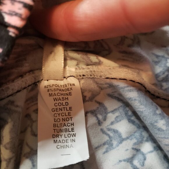 J & K Leggings - Cream/ Turq /Pink / black print - Picture 5 of 5